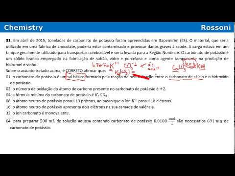 UFSC 2016 Q31 - K2CO3 e chocolate contaminado!