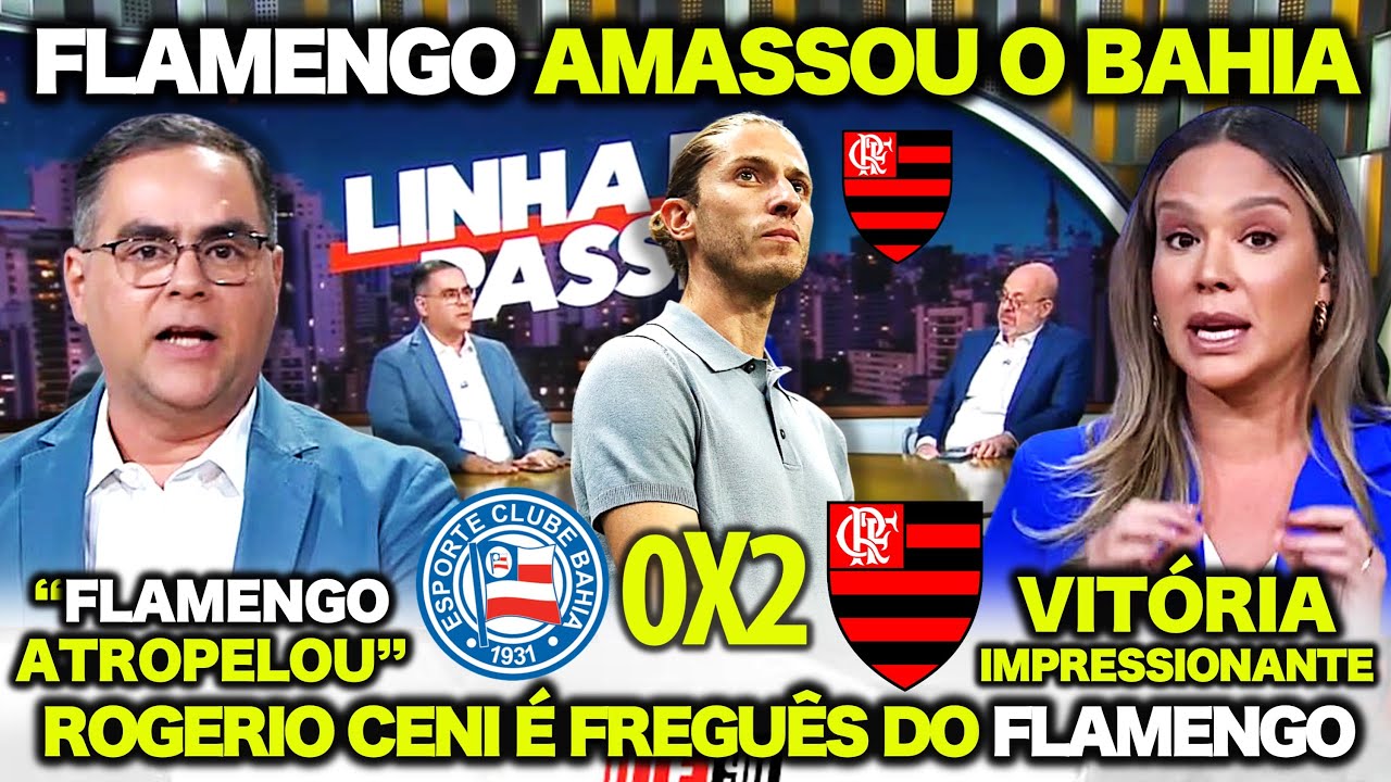 "FLAMENGO AMASSOU O BAHIA ! FILIPE LUIS DEU AULA ! ROGERIO CENI VIROU FREGUÊS!" BAHIA 0 X 2 FLAMENGO