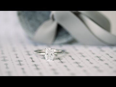 2 Carat Cushion Cut Cathedral Lab Diamond Solitaire Engagement Ring in Platinum | Ada Diamonds