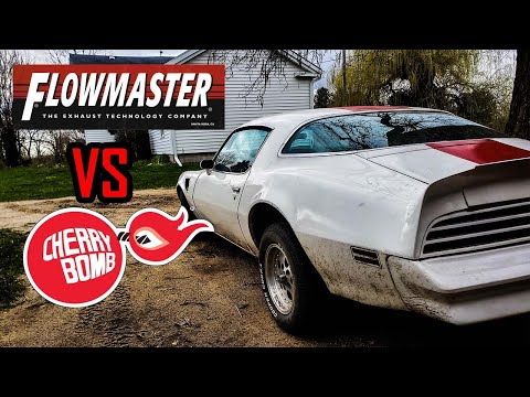True Dual Flowmaster Super 10 vs True Dual Cherry Bomb Turbo Mufflers on 1978 Pontiac Firebird