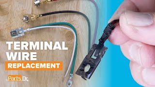 How to replace Terminal Block Wire Kit part # 279318 on Whirlpool, Maytag, Amana Dryer