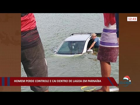 Homem perde controle e cai dentro de lagoa em Parnaíba 30 12 2021