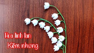 Cách làm hoa linh lan bằng kẽm nhung - How to make lily of the valley flowers using a pipe cleaner