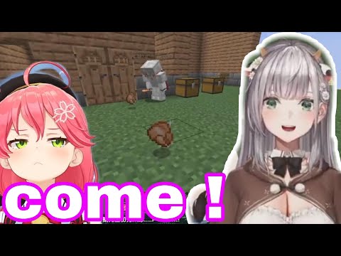 Hololive Cut - Shirogane Noel Got Easily Lured By Food Into Miko Trap House | Minecraft[Hololive/Eng Sub]