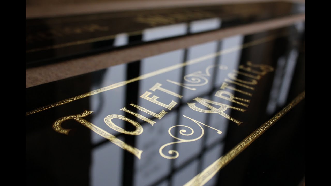 MAKING A HANDMADE,3 GOLD LEAF GLASS SIGN - ART　ASMR