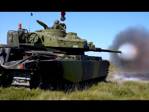 Centurion tank live fire 4K - Kampfpanzer Centurion scharfschützen - Danish army