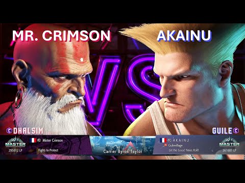 SF 6 ⚔ MR. CRIMSON (Dhalsim) 🆚 AKAINU (Guile)  ⚔ Master Level Gameplay