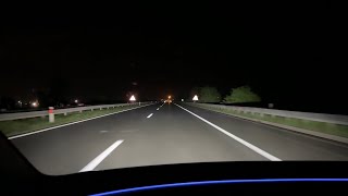 TESLA MODEL Y FACELIFT (Juniper) 2025 - MATRIX LED lights test & demonstration (DARK ROAD, highway)