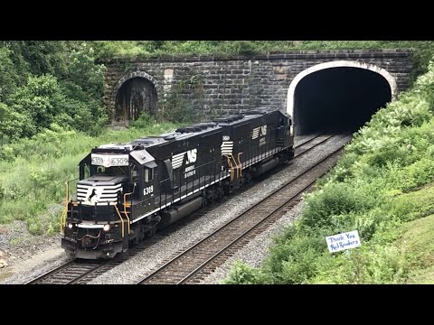 Train Appears Out Of Tunnel While Dog Barks At Me!  Gallitzin Tunnel Pennsylvania Trains, Conrail
