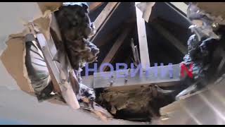 З'явилися нові фото та відео з місця падіння бойової частини «шахеда» у Миколаєві