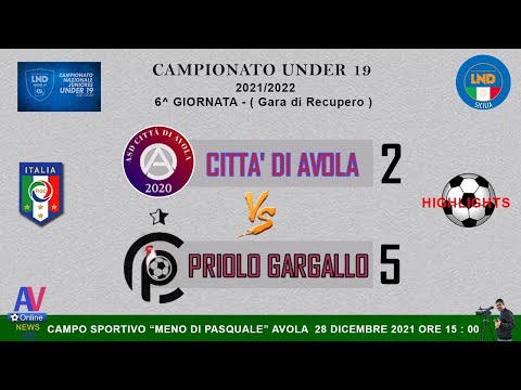 VIDEO HIGHLIGHTS - CITTA' DI AVOLA - PRIOLO GARGALLO - UNDER 19   2021/2022