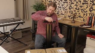 Unboxing and Assembly Ultimate Support MS-90 Stands and Focal Solo6 ST6 Speakers