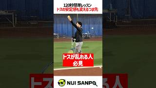 【忙しい人向けテニスレッスン】サーブの構え方！変えるだけでトスの安定感も変わります〈ぬいさんぽテニス（Tennis）〉 #テニス #テニスレッスン #tennis #ぬいさんぽ