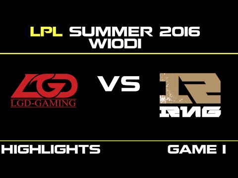 LGD vs RNG Game 1 Highlights Tencent LPL Summer 2016 W10D1 LGD Gaming vs Royal Never Give Up