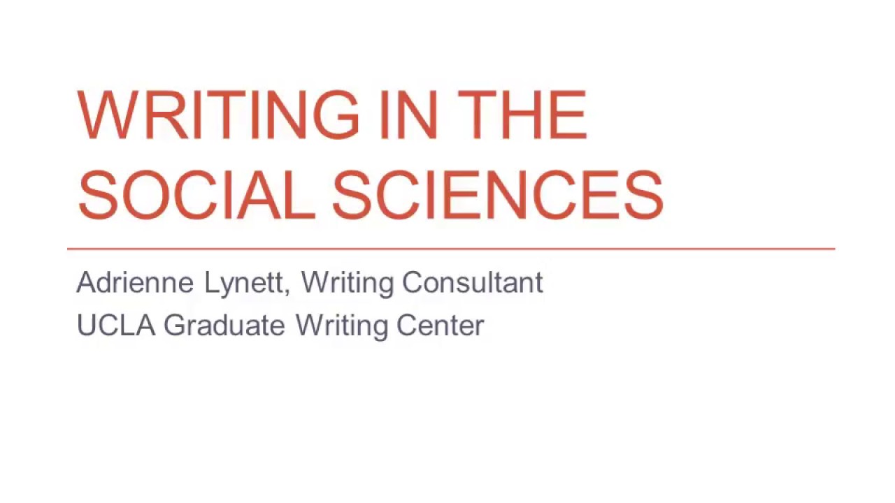 Writing in the Social Sciences