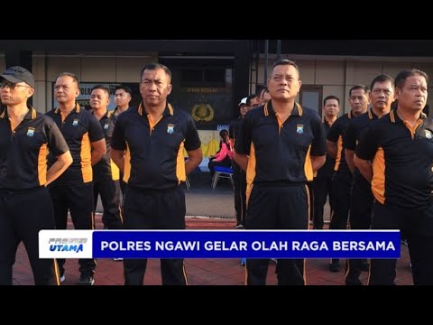 POLRES NGAWI GELAR OLAH RAGA BERSAMA, PERINGATI HUT KE 76 POLWAN RI