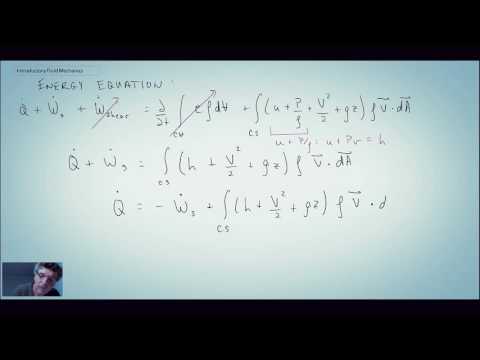 Introductory Fluid Mechanics L10 p3 - Example - Conservation of Energy Control Volume