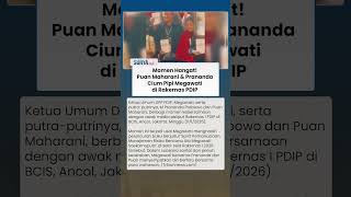 Momen Puan Maharani dan  Prananda Cium Pipi Megawati di Rakernas PDIP