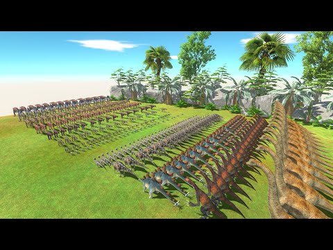 4 VS 4 CARNIVORES DINOSAURS VS HERBIVORE DINOSAURS - Animal Revolt Battle Simulator