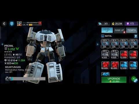 Upgrade my PROWL to the last rank or max level / rank 5 Transformers forged to fight