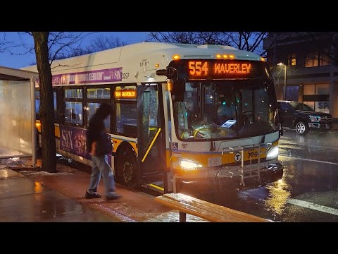 Riding MBTA route 554 outbound to Waverley. (announcements only)