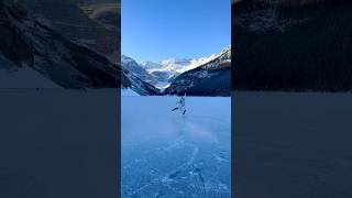 Christmas skating on Lake Louise ⛸️ #lakelouise #canada
