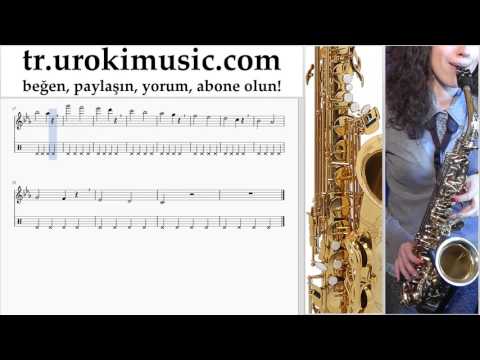 Saksafon dersleri (alto) Michael Jackson - Beat It Notalar Eğitim Bölüm#1 um-i723