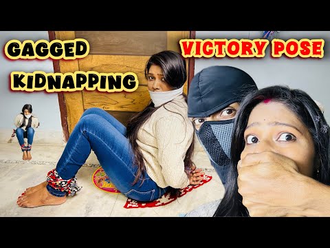 Gagged kidnapping victory pose | handgag hogtie |chloroform act | social awareness @Hanshvidiaries 