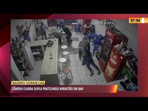 Câmera flagra dupla praticando arrastão em bar na Vermelha 17 06 2021