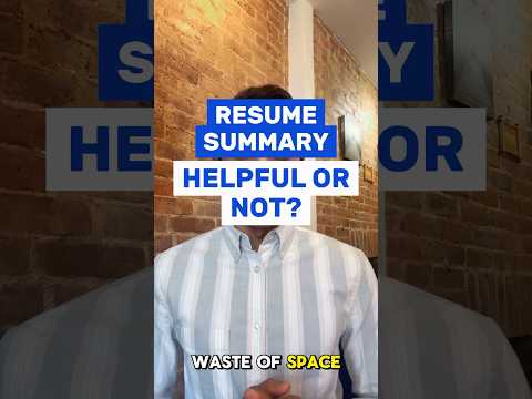 Should you spend time writing a summary on your resume? 🤔 #career #careerplanning #jobtips