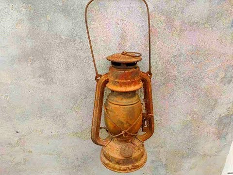 Shabby rusty oil lamp repair the entire process of decoration|Restoration