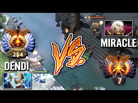 RANK 254 DENDI [Zeus] vs RANK 7 MIRACLE [Invoker] WTF EPIC Mid Battle 2 LEGEND Dota 2 Pro Gameplay