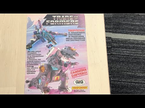 Transformers generation one vintage Italian Tripticon advert. Gig G1 figure history trypticon