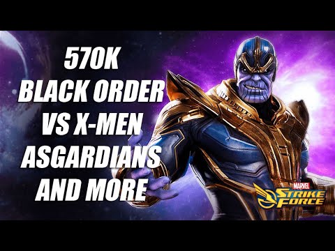 570K Black Order Vs X-Men, Asgardians and more! (Tier 8 Blitz) - Marvel Strike Force