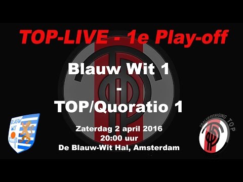 Eerste Play-off wedstrijd Blauw-Wit 1 - TOP/Quoratio 1, op zaterdag 2 april 2016