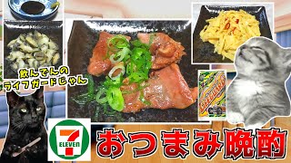 【タン塩焼き】セブンイレブンのおつまみで一杯やりましょうや！【猫ミーム】