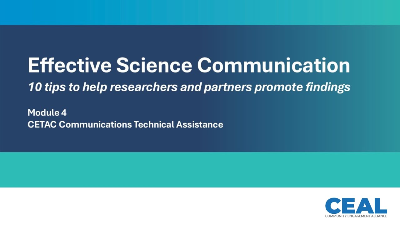 Effective Science Communication: 10 tips to help researchers and partners promote findings