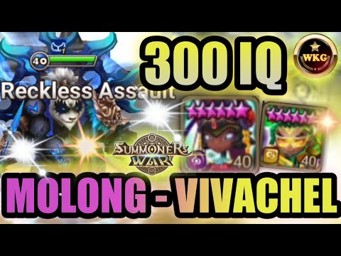 300 IQ molong vivachel to one shot his enemies - Summoners War