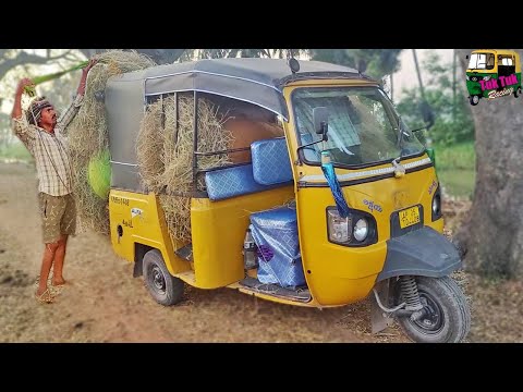 Autorickshaw 3 tyres transport Dry grass | Auto video | Tuk tuk racing
