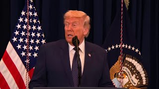 President Donald Trump gives update on US conflict in Iran