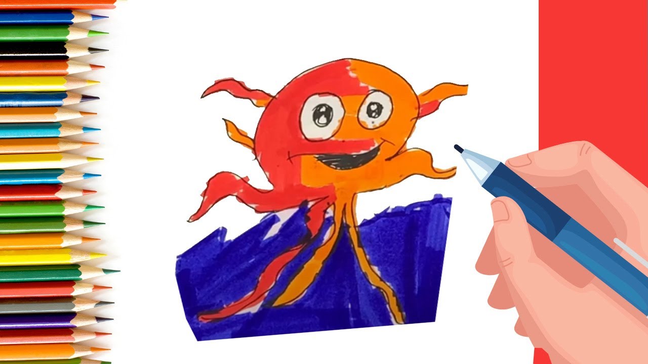 How to draw an Octopus for Kids