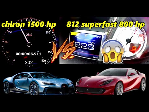 💰$5M+ Money Drag Race! Ferrari 812 Superfast vs Bugatti Chiron 1500 HP Ultimate V12 vs W16 Drag Race
