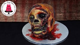 Walking Dead 3D Zombie Skull Cake - How To With The Icing Artist
