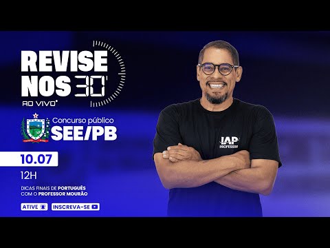 Banner de capa do material gratuito Revise nos 30 da SEE PB - Português prof. Mourão