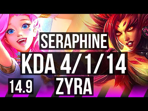 SERAPHINE & Ashe vs ZYRA & Ezreal (SUP) | 4/1/14, 500+ games | KR Master | 14.9