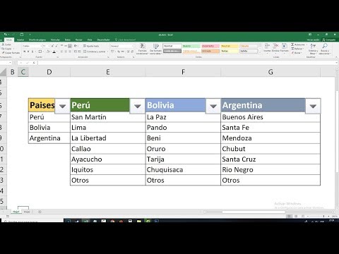 Excel: Listas desplegables dependientes 2020