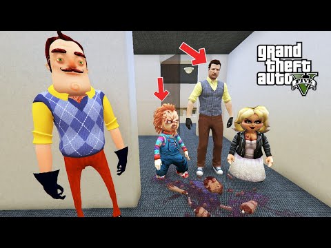HELLO NEİGHBOR GERÇEK WİLSON'LA SAHTE WİLSON'I VE CHUCKY YAKALADIK (GTA 5 MODS)