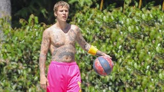 Justin Bieber Spends Memorial Day Playing Basketball Shirtless And We Are THERE For It! - EXCLUSIVE