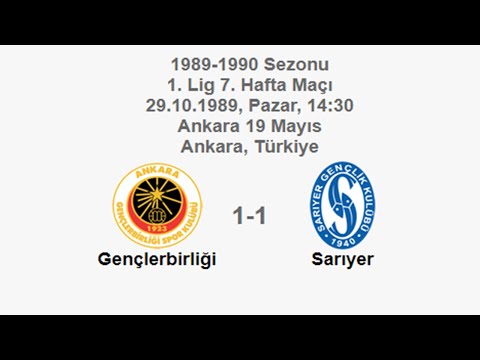 Gençlerbirliği 1-1 Sarıyer [HD] 29.10.1989 - 1989-1990 Turkish 1st League Matchday 7