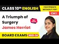 A Triumph Of Surgery James Herriot Class 10 English Literature Chapter 1